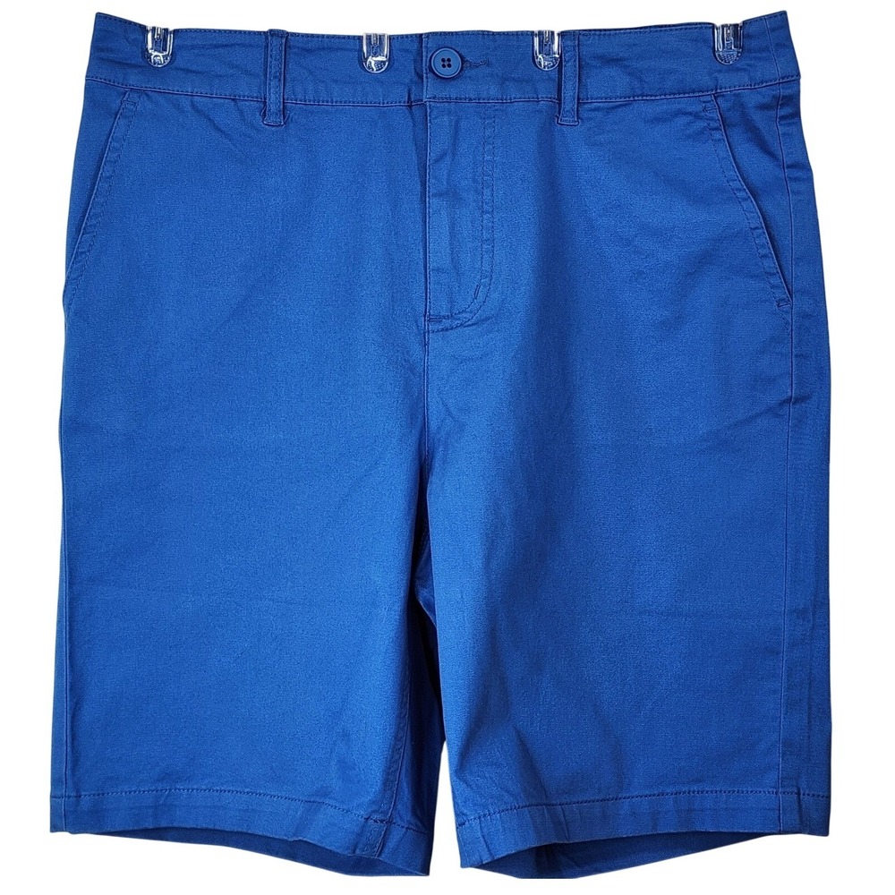 Denim & Co Royal Blue Chino Shorts Womens 6 Cotton Stretch Twill Bermuda EUC